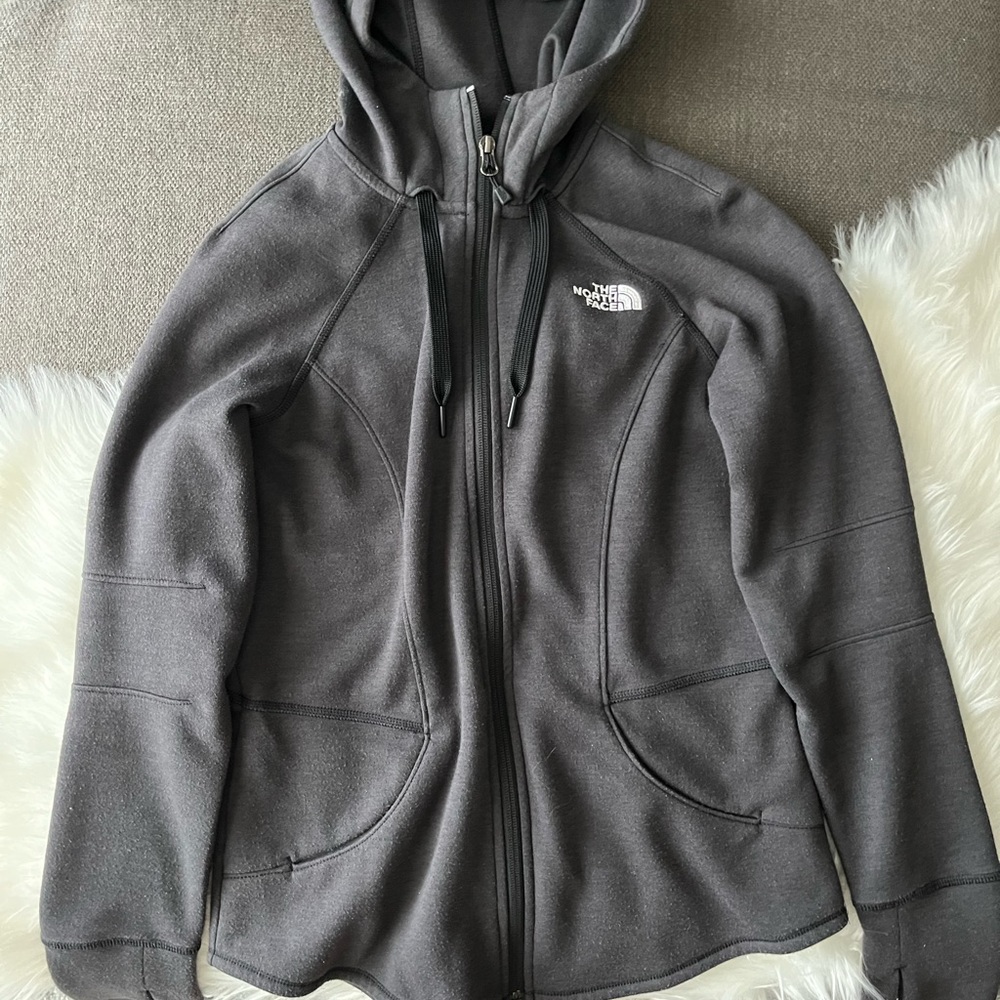 The North Face full zip up hoodie in grey